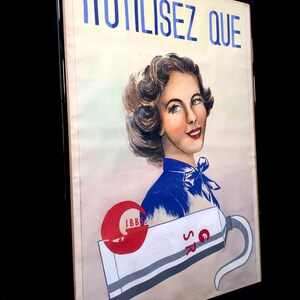 Publicidad antigua: póster grande pintado a mano de la tienda de pasta de dientes GIBBS