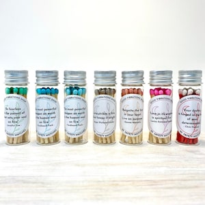 2" Matchsticks in Jar with inspirational 'fire' quotes • Perfect for Gifts, Match Holder Bottle, Matches in a bottle, choose color