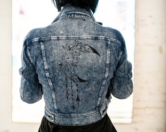 jean jacket half black