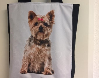 Sommertasche Shopper Damentasche Tasche Strandtasche Handtasche Hund Yorkshire Terrier