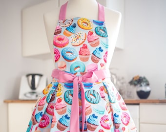 Kochschürze Backschürze Küchenschürze Backqueen Muffins Donut Backen mit Liebe