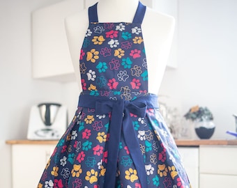 Cooking apron baking apron grill apron kitchen apron baking queen dog cat paws