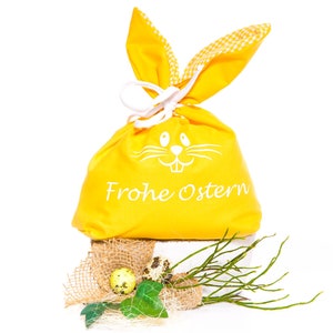 Personalisiert mit Namen Wunschtext Frohe Ostern Osterbeutel Stoffbeutel Hase Geschenkbeutel Geschenk zu Ostern Bild 6