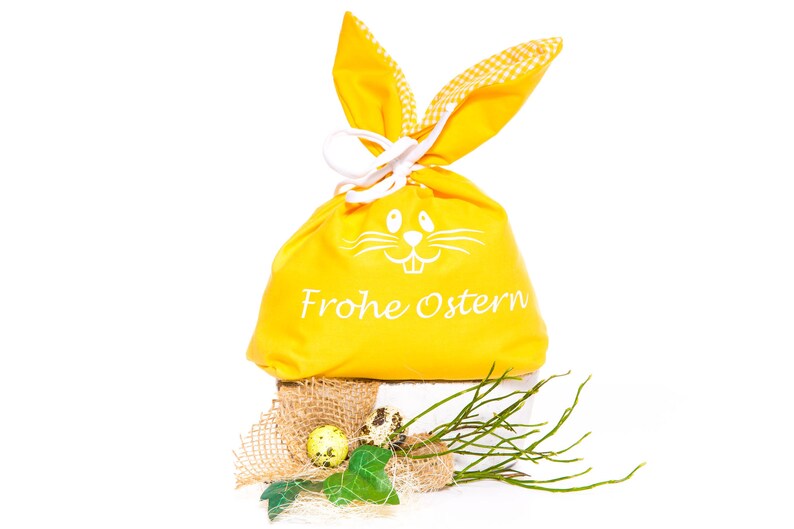 Personalisiert mit Namen Wunschtext Frohe Ostern Osterbeutel Stoffbeutel Hase Geschenkbeutel Geschenk zu Ostern Bild 6