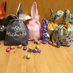 Personalisiert mit Namen Wunschtext Frohe Ostern Osterbeutel Stoffbeutel Hase Geschenkbeutel Geschenk zu Ostern Bild 8