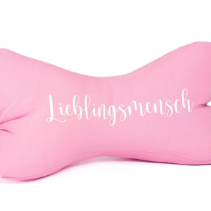 Sylodesign Personalisiert Geschenk mit Namen Leseknochen Nackenkissen Knochenkissen Dekokissen Buchstütze Reisekissen Einhorn pink grau Mit Wunschtext