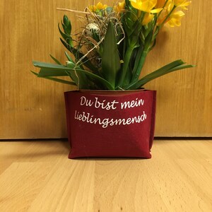 Personalisiert mit Namen Wunschtext Geschenk Filztüte Utensilo Geschenkverpackung Blumentopf Mama Bild 7
