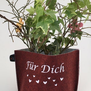 Personalisiert mit Namen Wunschtext Geschenk Filztüte Utensilo Geschenkverpackung Blumentopf Mama Bild 2