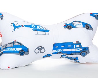 Reading bone personalized with name favorite person Christmas gift police car motorcycle children's pillow