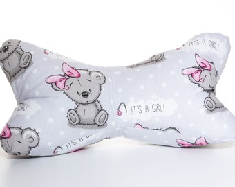 Sylodesign Personalisiert Geschenk zur Geburt mit Namen Mädchen Girl Baby Geburtstagsgeschenk für Kind Dekokissen Namenskissen