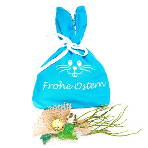 Personalisiert mit Namen Wunschtext Frohe Ostern Osterbeutel Stoffbeutel Hase Geschenkbeutel Geschenk zu Ostern Bild 4