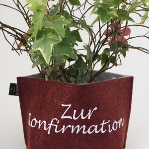 Personalisiert mit Namen Wunschtext Geschenk Filztüte Utensilo Geschenkverpackung Blumentopf Mama Bild 3