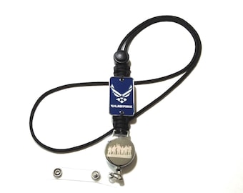 Paracord Lanyard: Air Force Lanyard, Air Force Paracord Lanyard, Air Force Lanyard, Military Lanyard, Neck ID Lanyard With Retractable Reel