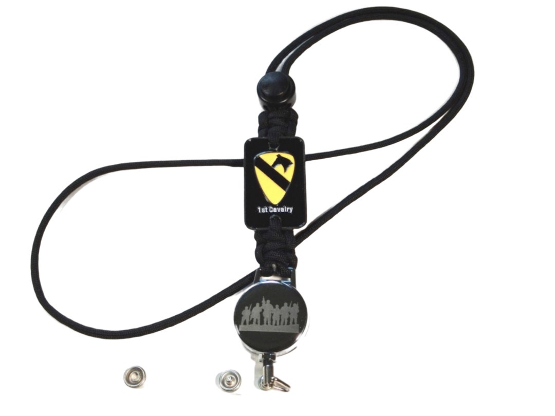 Paracord Lanyard 1st Cavalry Lanyard, 1st Cav Paracord Lanyard, Army