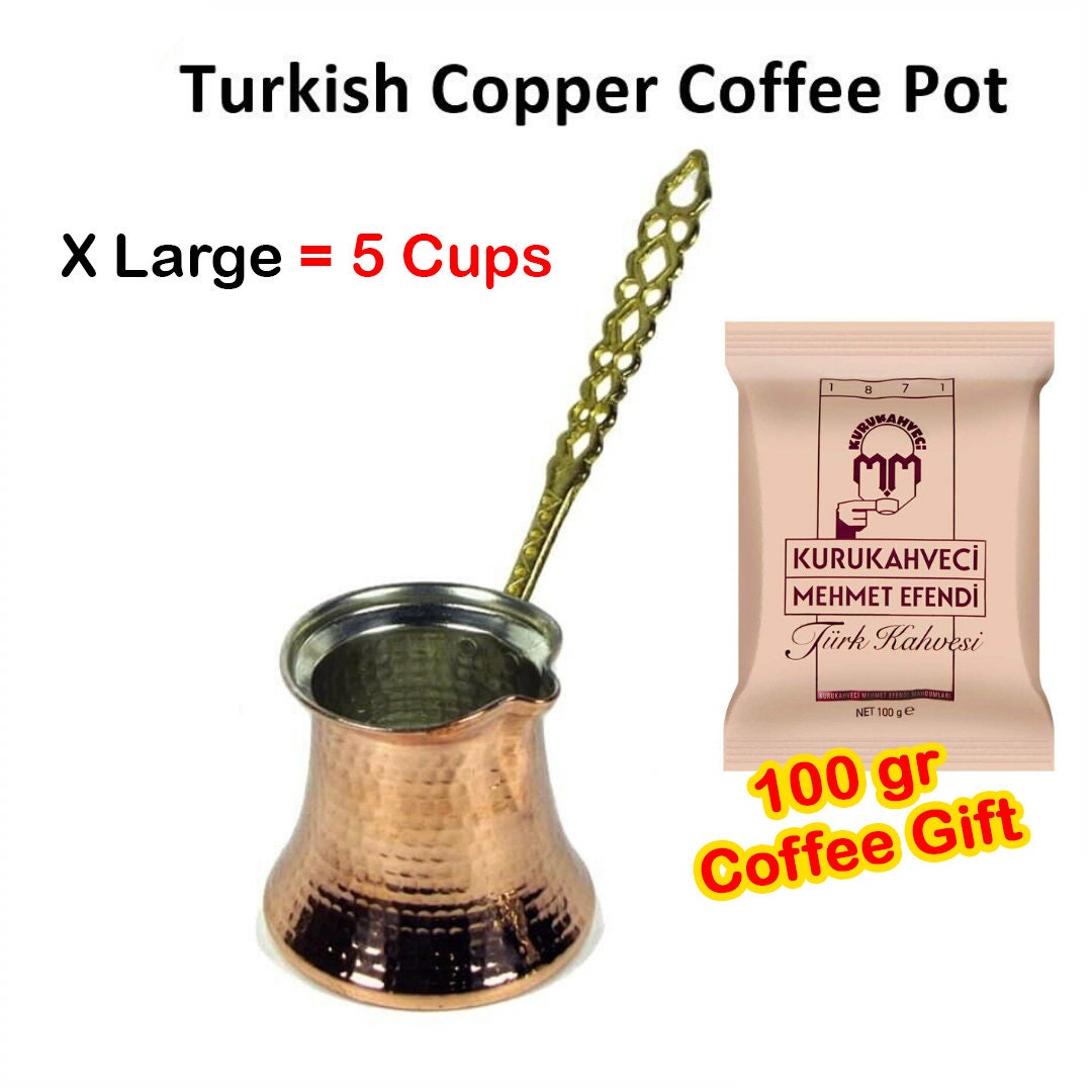 6-7 Cups 100% Copper ARMENIAN TURKISH COFFEE POT MAKER CEZVE IBRIK