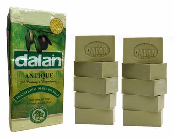 10 Bars of Natural 100% Pure Olive Oil Soap Dalan Turkish Bath Handmade Turkey