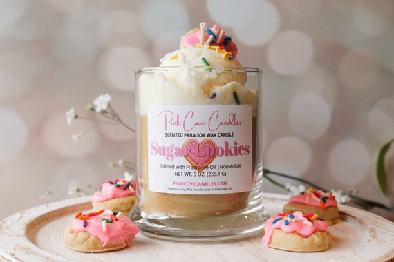 Hand-Poured Sugar Cookie Scented Candle | Freshly Baked Dessert Fragrance | Ice Cream Sugar Cookie Dessert Candle | Dessert Lovers Gift
