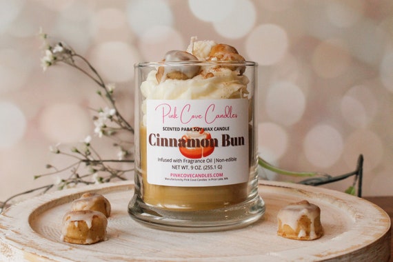 Hand Poured Cinnamon Bun Candle - Warm and Aromatic Scent - Perfect Dessert Candle | Dessert Lovers | House Warming Gift