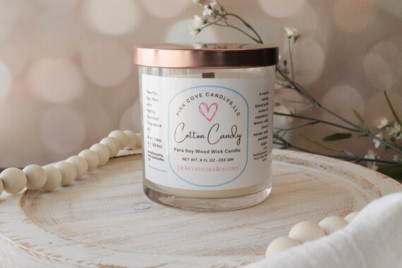 Cotton Candy Candle / Cotton Candy / Soy Candle / Soy Wax Candle / Wood  Wick Candle / Hand Poured Candle