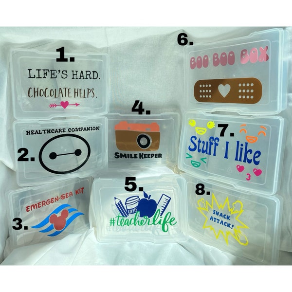 Emergency, snack, fillable and giftable compact travel kits