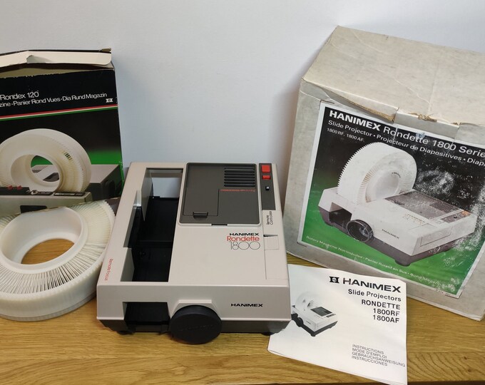 Vintage Hanimex Rondette 1800 Slide Projector Plus Extra Boxed Rondex