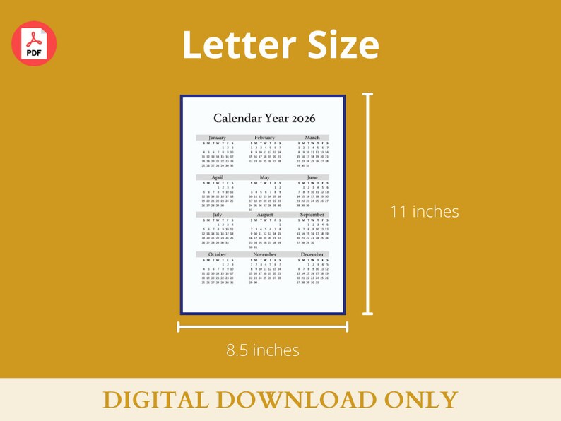 Printable 2023 2027 5 Year Calendar 2023 Printable Calendar Etsy Espa a