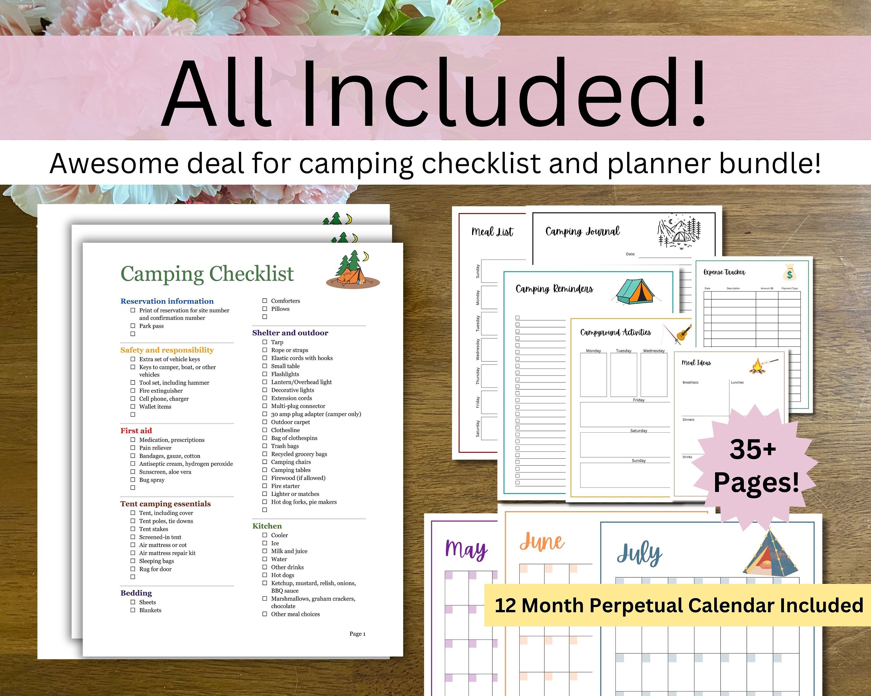 Camp Checklist Editable RV Checklist Before Leaving Packing Etsy
