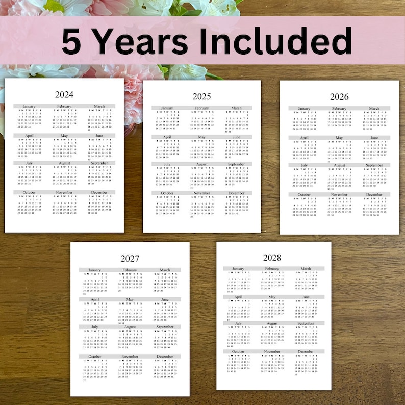 5Year Calendar 20252028 A Comprehensive Guide To Printable Calendars