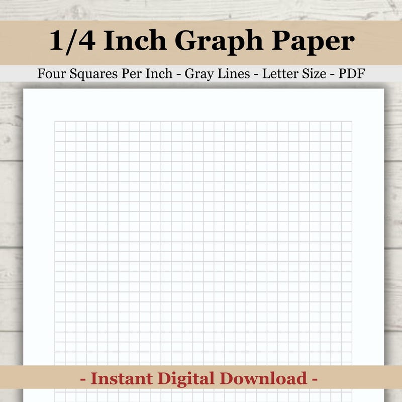 Graph Paper Fourth Inch BasicPrintablesShop - Etsy