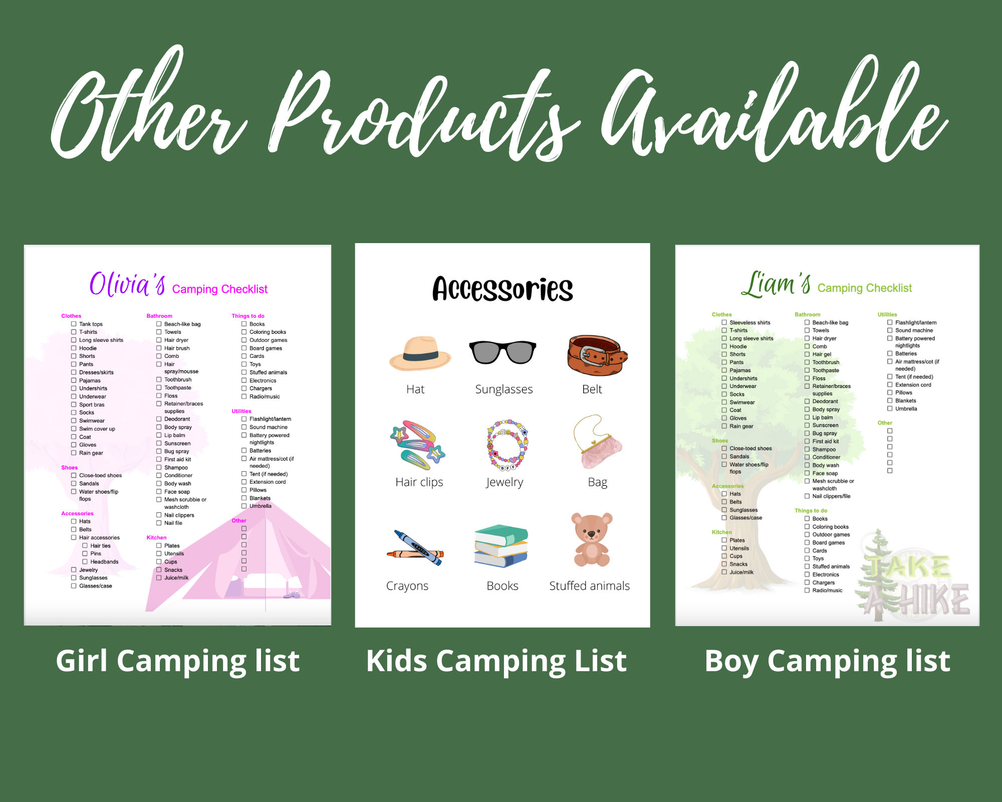 Camping Checklist Editable, Teen Girl Camping List, Camp Checklist  Template, Tent Camp, RV Packing, Printable Kid Camp Packing List 