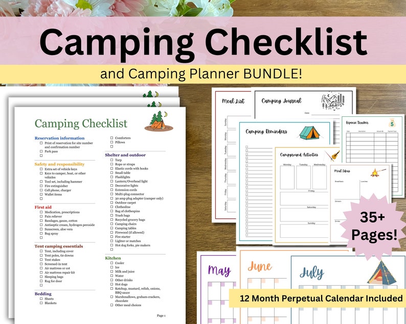Camp Checklist Editable RV Checklist Before Leaving Packing Etsy