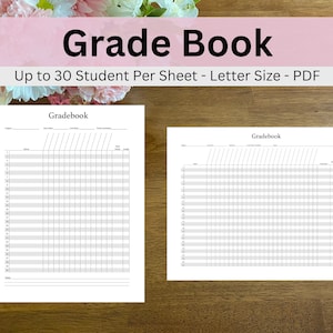 Printable Grade Book, Gradebook, Teacher Grade Tracker, Digital Download, Class Grade Tracker, Grade Tracker Template, Grade Sheet PDF