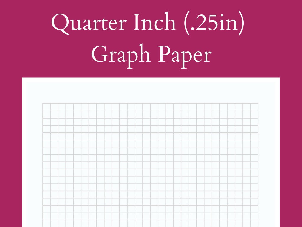 printable graph paper quarter inch 25 inch four squares etsy