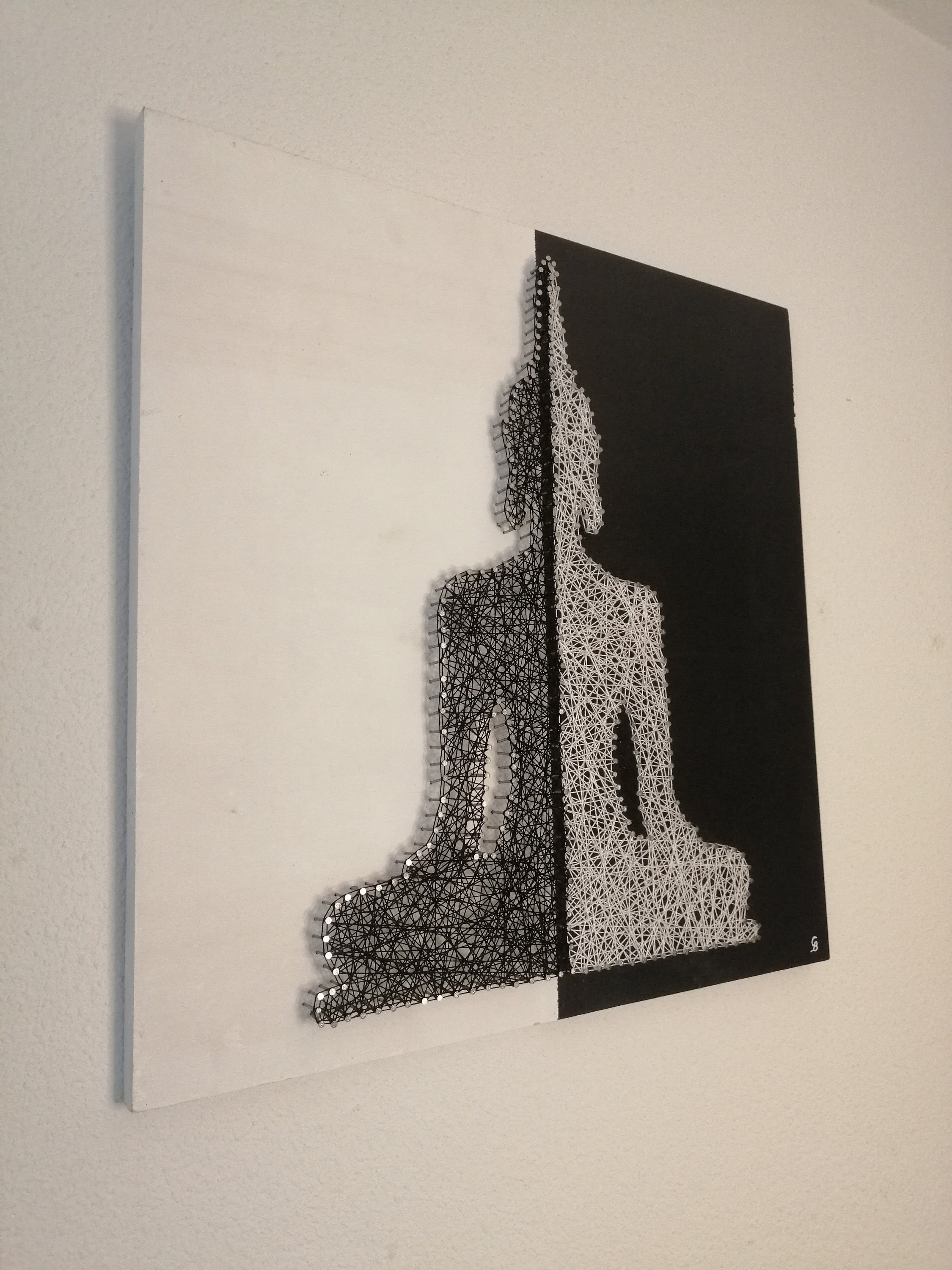 Tableau Bouddha String Art