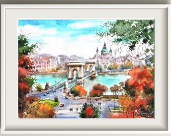 Budapest Hungary Print, Wall art Art Print, Poster, Travel Print, Travel Poster, Wall Art, Living Room Prints, Art Decor