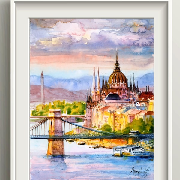 Budapest Hungary Print, Wall art Art Print, Poster, Travel Print, Travel Poster, Wall Art, Living Room Prints, Art Decor