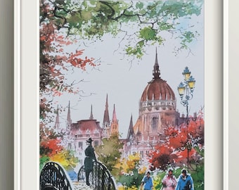 Budapest Hungary Print, Wall art Art Print, Poster, Travel Print, Travel Poster, Wall Art, Living Room Prints, Art Decor