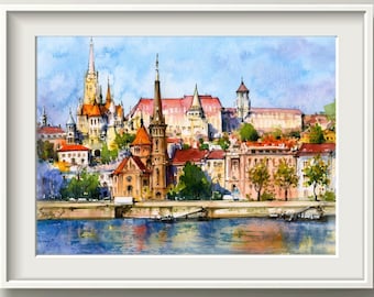 Budapest Hungary Print, Wall art Art Print, Poster, Travel Print, Travel Poster, Wall Art, Living Room Prints, Art Decor