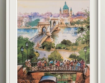 Budapest Hungary Print, Wall art Art Print, Poster, Travel Print, Travel Poster, Wall Art, Living Room Prints, Art Decor