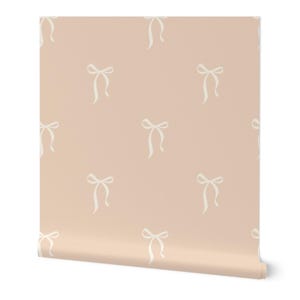 Ribbon Bow Peel and Stick Wallpaper: Cottagecore Nursery Decor