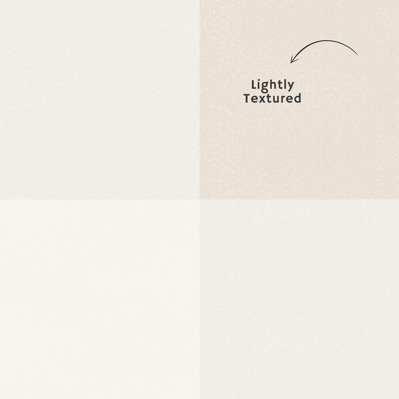 Puede incluir: Una cuadr&iacute;cula cuadrada compuesta por cuatro paneles distintos con tonos blanco roto y crema. El cuadrante superior derecho muestra una superficie ligeramente moteada con el texto Lightly Textured y una peque&ntilde;a flecha curva que se&ntilde;ala.