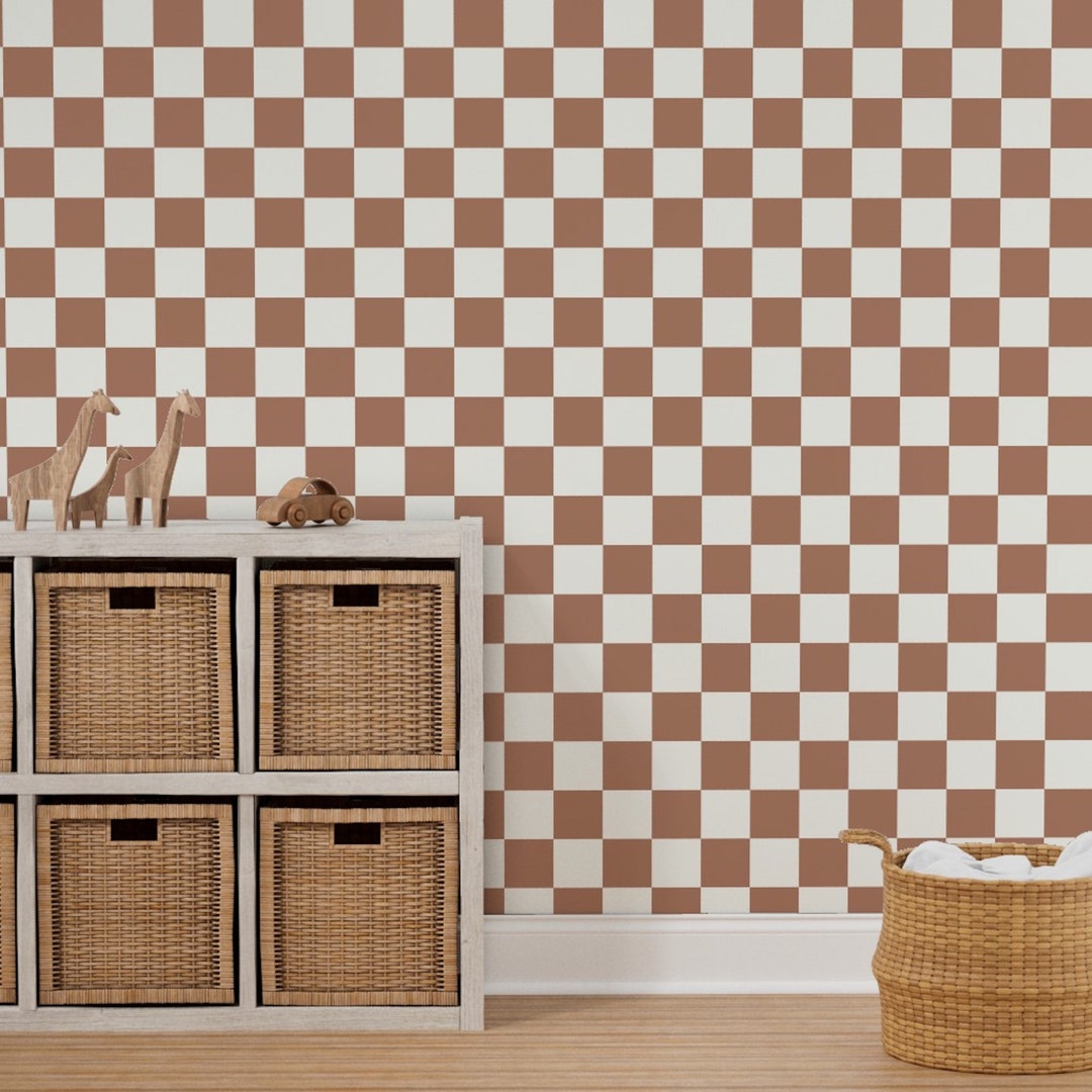 Checkerboard Wallpaper Peel and Stick Checkered Wallpaper - Etsy