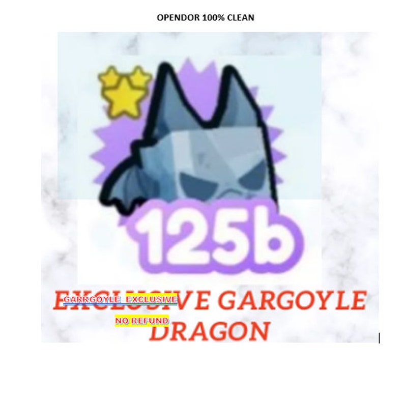 Pet Simulator X Gargoyle Dragon Exclusive Etsy