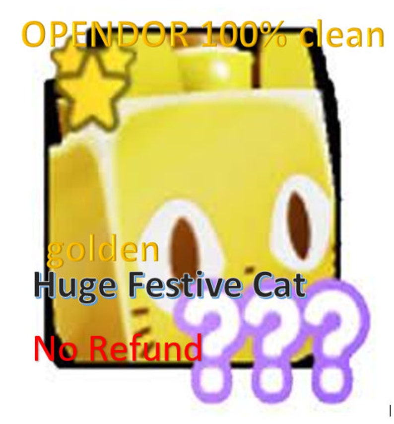Pet Simulator X Golden Huge Festive Cat 100clean Etsy
