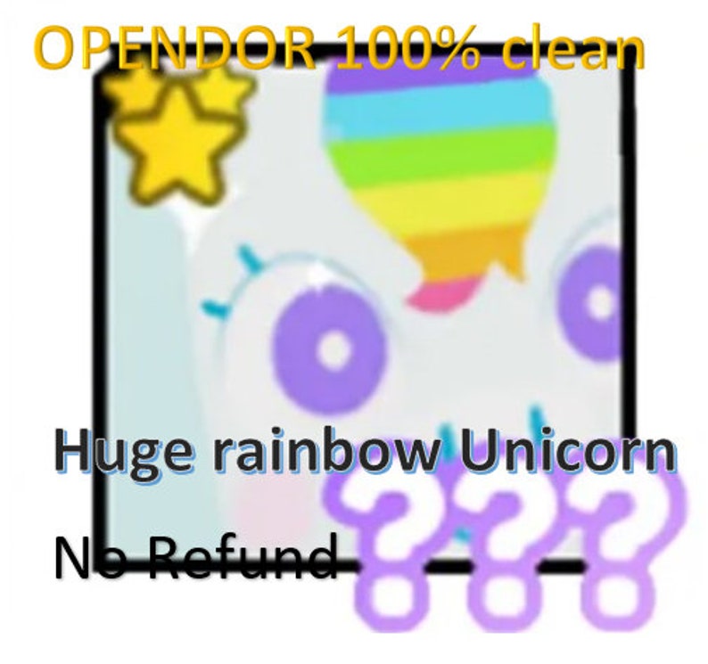 Pet Simulator X Huge Rainbow Unicorn 100clean Etsy Australia