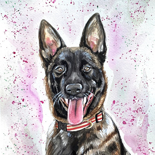 Custom pet portrait A4 (21x30 cm)