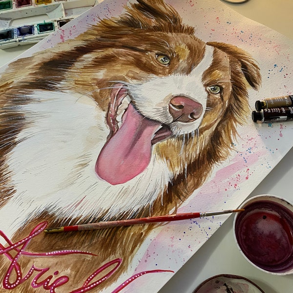 Custom pet portrait A3 (30x42 cm)