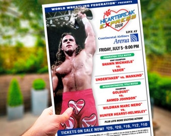 Anuncio de evento de póster personalizado de la WWF (póster de 12 x 18") / Recuerdo de espectáculos en vivo de WWE, AEW Pro Wrestling