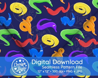 Fuzzy Wiggle Worms Google Eyes  - Seamless Repeat Pattern for Fabric /Digital or Printable Paper/ Sublimation - Retro Party Kindle Case
