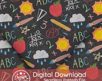 Chalk Art School Pattern: Teacher Fabric, Vinyl, Paper (Digital Download)